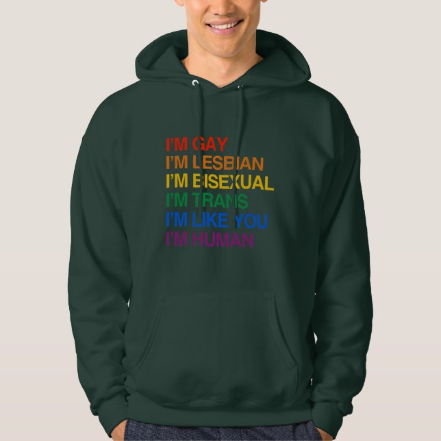 Ich bin ein Mensch wie du Hoodie (Vorderseite)