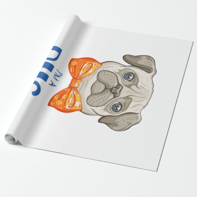 Ich bin ein Mops, ein lustiges Mops Geschenk, Mops Geschenkpapier (Ungerollt)