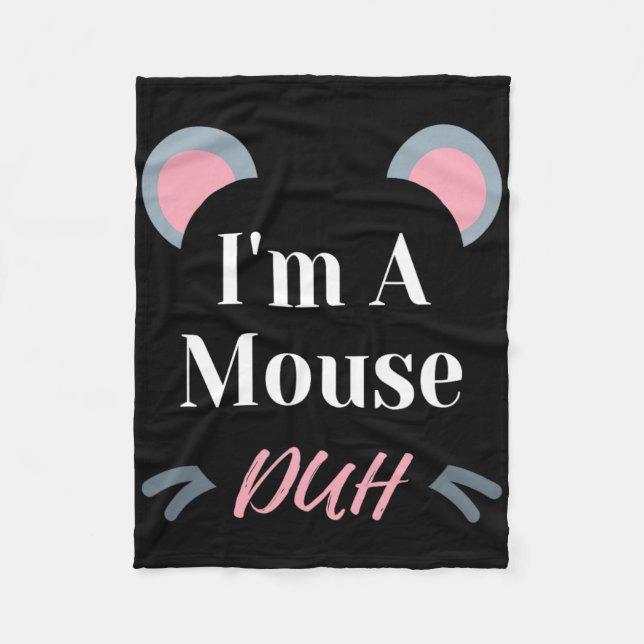 Ich bin ein Mouse Duh Easy Halloween Kostüm Funny Fleecedecke (Vorderseite)