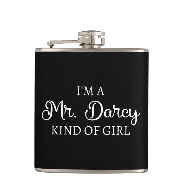 Ich bin ein Mr. Darcy Art Mädchen I Flachmann (Vorderseite)