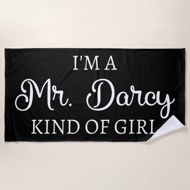Ich bin ein Mr. Darcy Art Mädchen I Strandtuch (Vorderseite)