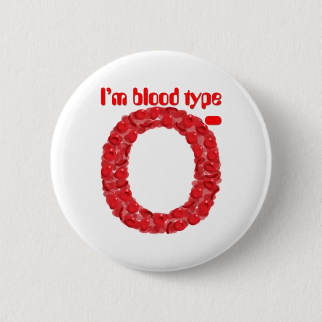 Ich bin ein negativer Bluttyp O Button (Vorderseite)