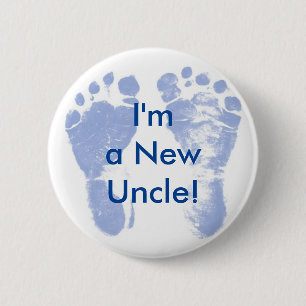 Ich bin ein neuer Onkel! Baby-Fuß-Knopf Button