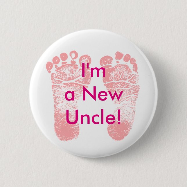 Ich bin ein neuer Onkel! Baby-Fuß-Knopf Button (Vorderseite)