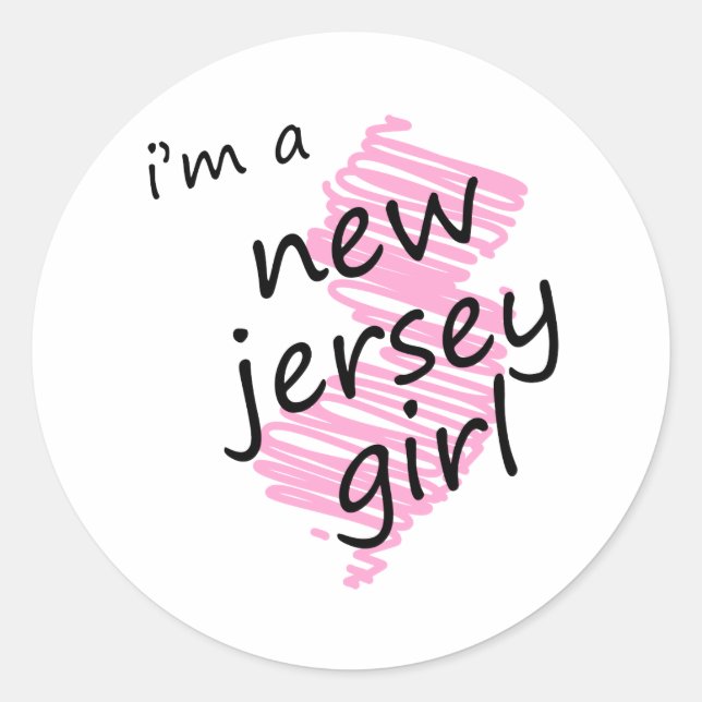 Ich bin ein New Jersey Girl Runder Aufkleber (Vorderseite)