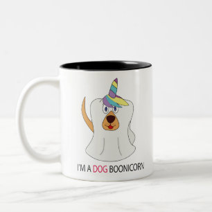 Ich bin ein Niedliches Ghost-Unikorn des Hundes Zweifarbige Tasse