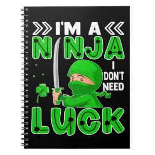 Ich bin ein Ninja, ich brauche kein Glück St. Patr Notizblock