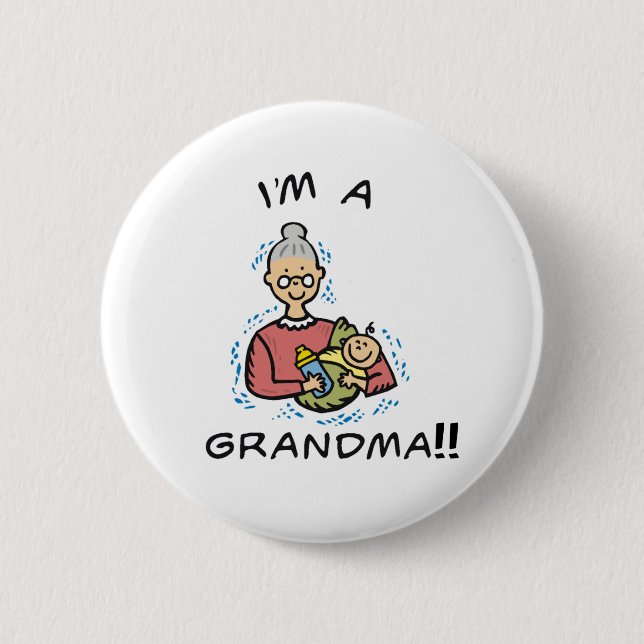Ich bin ein Oma-Oma und Baby Button (Vorderseite)