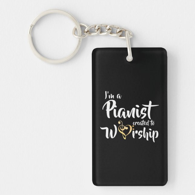 Ich bin ein Pianist, der Christlich geehrt wurde Schlüsselanhänger (Vorderseite)