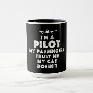 Ich bin ein Pilot Lustig Katzenliebhaber Tasse