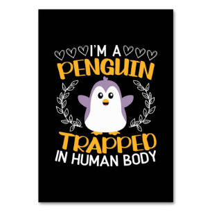 Ich bin ein Pinguin, der im menschlichen Körper ge Tischnummer
