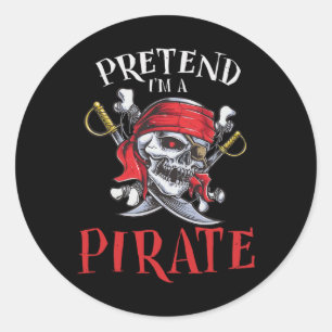 Ich bin ein Piraten-Skull-Halloween-Kostüm Runder Aufkleber