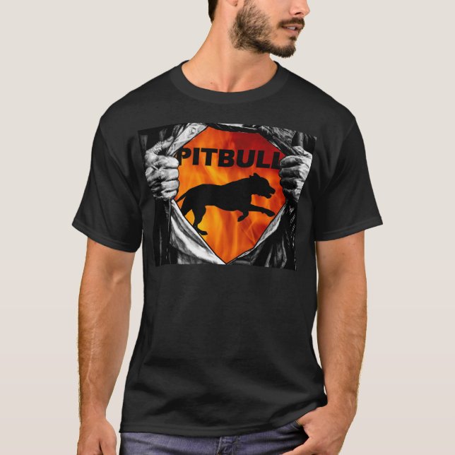 Ich bin ein Pitbull innerhalb T-Shirt großen (Vorderseite)