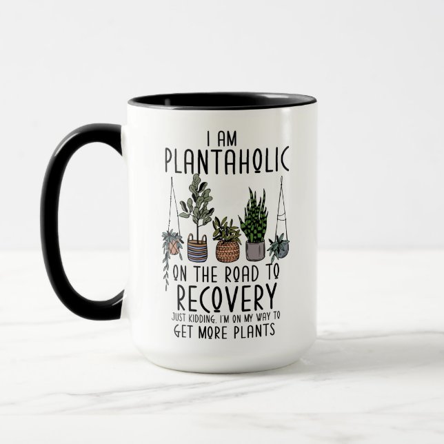 Ich bin ein Plantaholiker in Erholung Funny Pflanz Tasse (Links)
