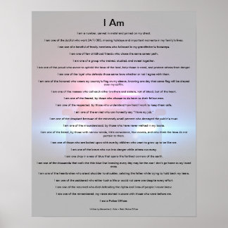 Ich bin (ein Polizeibeamter) Gedicht - Poster