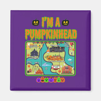 Ich bin ein Pumpkin Head Magnet mit Karte