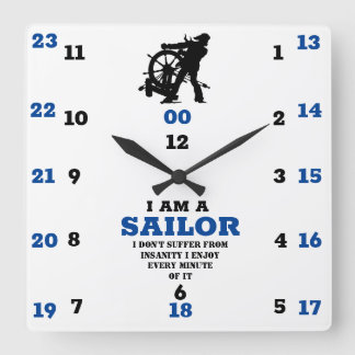 ICH BIN EIN SAILOR QUADRATISCHE WANDUHR