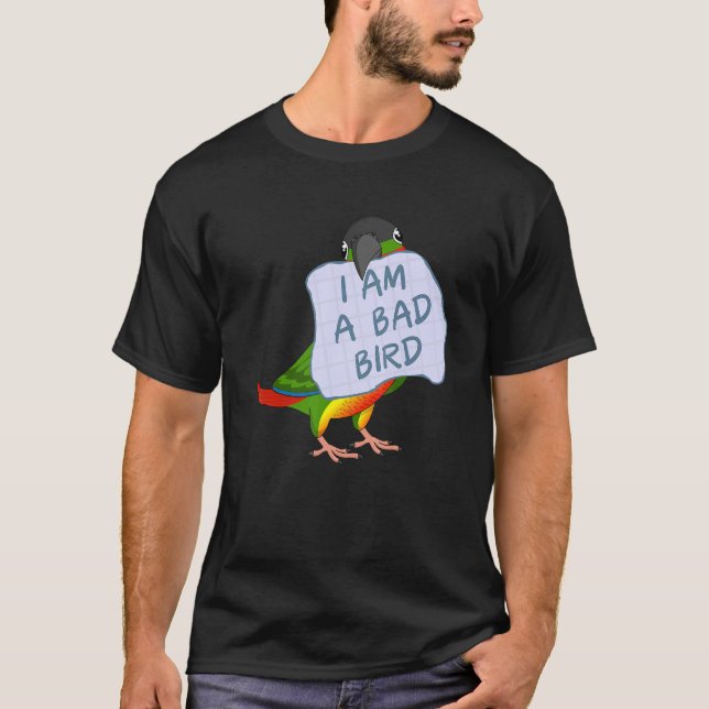 Ich bin ein schlechter Vogel, ich gelbe grüne Wang T-Shirt (Vorderseite)