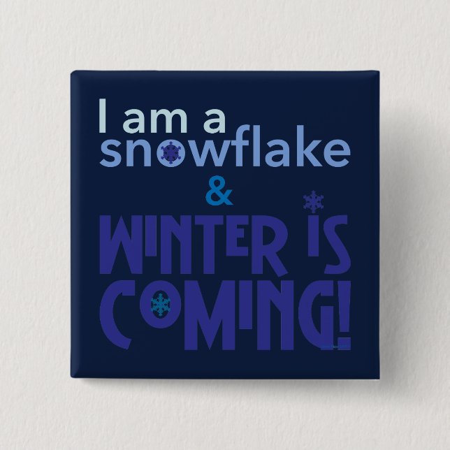 Ich bin ein Schneeflocke Blau Button (Vorderseite)