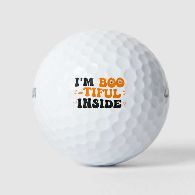 Ich bin ein schönes Inside Funny Spooky Groovy Hal Golfball (Vorderseite)