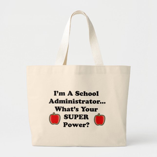 Ich bin ein Schulverwalter Jumbo Stoffbeutel (Vorne)