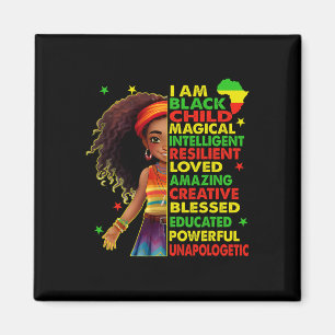 Ich bin ein schwarzes Kind Juneteenth Afroamerikan Magnet
