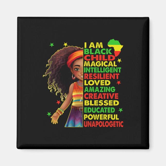 Ich bin ein schwarzes Kind Juneteenth Afroamerikan Magnet (Vorne)