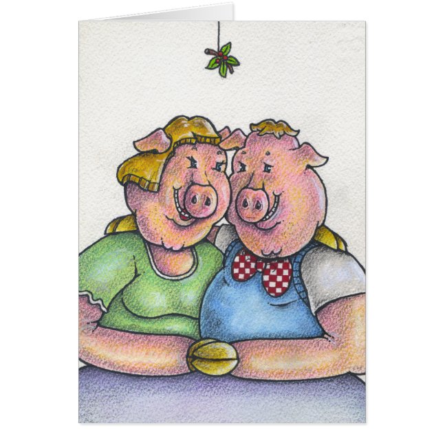 Ich bin ein Schwein für Sie Weihnachtskarte (Vorne)