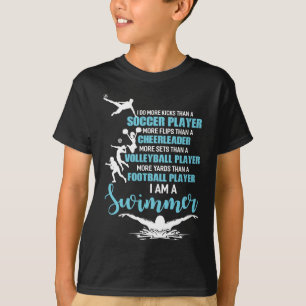 Ich bin ein Schwimmer, der mehr Kicks macht als ei T-Shirt
