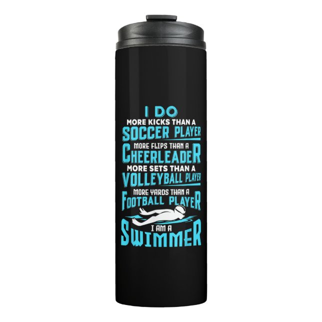 Ich bin ein Schwimmer Funny Swimming Pool Schwimmb Thermosbecher (Vorderseite)