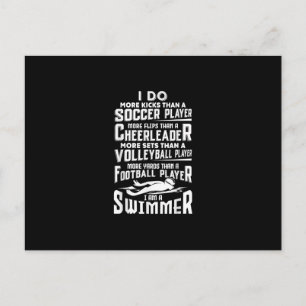 Ich bin ein Schwimmer Funny Swimming Pool Schwimme Ankündigungspostkarte