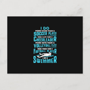 Ich bin ein Schwimmer Funny Swimming Pool schwimme Ankündigungspostkarte