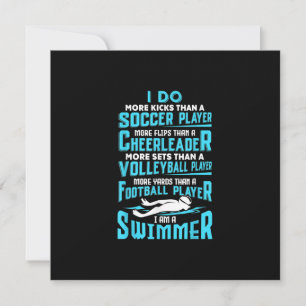 Ich bin ein Schwimmer Funny Swimming Pool schwimme Einladung