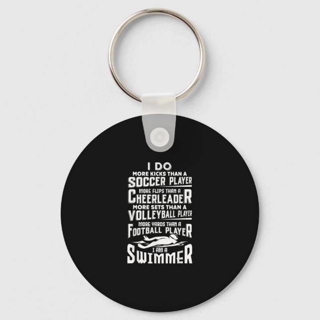 Ich bin ein Schwimmer Funny Swimming Pool Schwimme Schlüsselanhänger (Vorderseite)