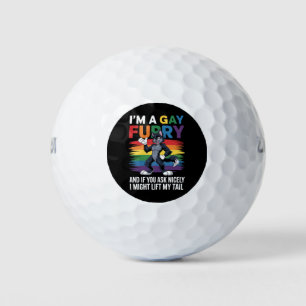 Ich bin ein schwuler Fell-Fuchs-Wolf-Regenbogen St Golfball