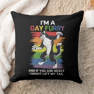 Ich bin ein schwuler Fellfuchs Regenbogen-LGBTQ-St Kissen
