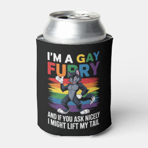 Ich bin ein schwuler, felliger Regenbogen-Fuchs-Wo Dosenkühler