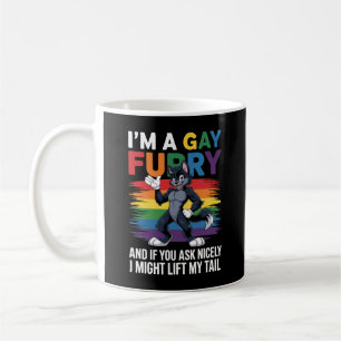 Ich bin ein schwuler Fellregenbogen-Fuchs-Wolf-Pri Kaffeetasse