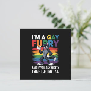 Ich bin ein schwuler Furry-Regenbogen-Fuchs-Wolf-P Einladung