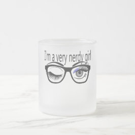 Ich bin ein sehr Nerdy Girl mit Periwinkle Eye Sha Mattglastasse
