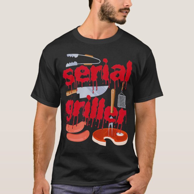 Ich bin ein seriöser Griller Funny Men Grill Barbe T-Shirt (Vorderseite)