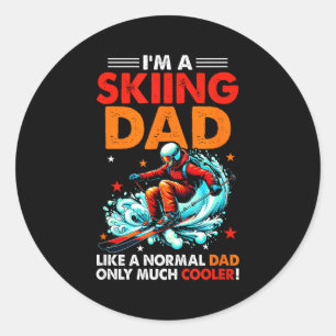 Ich bin ein Skifahrer-Vater Definition Viel Kühler Runder Aufkleber