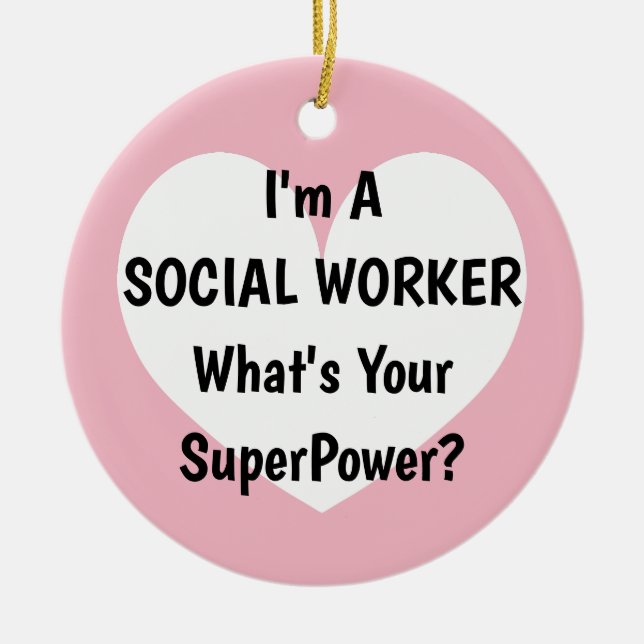 Ich bin ein Sozialarbeiter, was Ihr Keramik Ornament (Vorne)