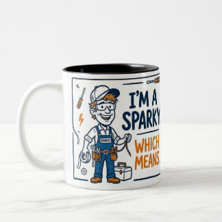 Ich bin ein Sparky-Elektriker-Geschenk Zweifarbige Tasse
