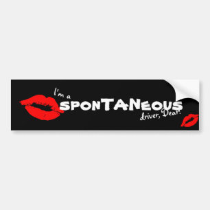 Ich bin ein spontaner Fahrer Liebe Red Lip Kiss St Autoaufkleber