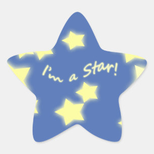 Ich bin ein Star! Blue/Yellow Star Aufkleber