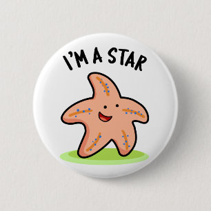 Ich bin ein Star Funny Starfish Pun Button