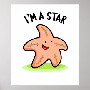 Ich bin ein Star Funny Starfish Pun Poster
