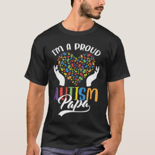 Ich bin ein stolzer Autism Papa Autism Puzzle Herz T-Shirt