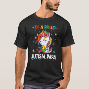 Ich bin ein stolzer Autism Papa Awareness Puzzle E T-Shirt